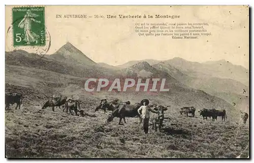 Cartes postales Folklore Auvergne Une vacherie a la montagne