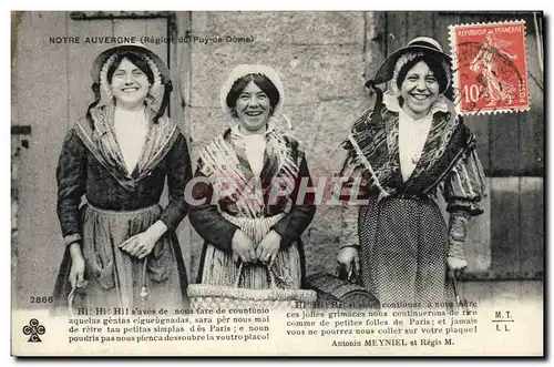 Cartes postales Folklore Auvergne Femmes