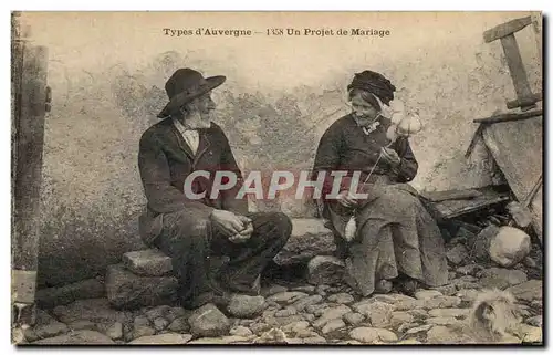 Ansichtskarte AK Folklore Types d'Auvergne Un projet de mariage