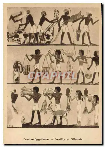 Cartes postales Egypt Egypte Peinture egyptienne Sacrifice et offrande