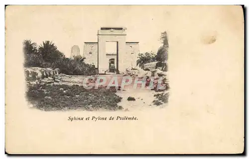 Cartes postales Egypt Egypte Sphinx et pylone de Ptolemee