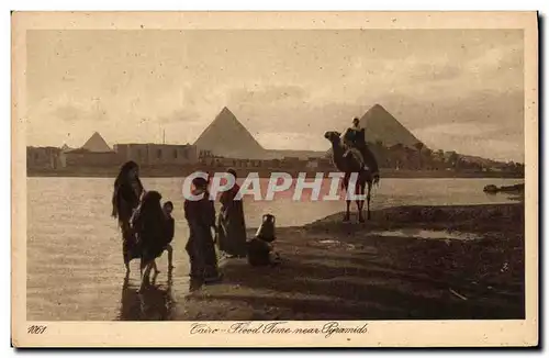 Ansichtskarte AK Egypt Egypte Cairo Flood time near Pyramids