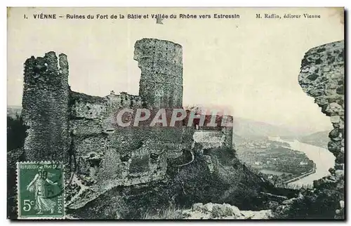 Ansichtskarte AK Chateau Vienne Ruines du Fort de la Batie et Vallee du Rhone vers Estressin