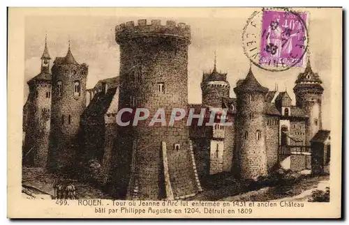 Cartes postales Chateau Rouen Tour ou Jeanne d'Arc fut enfermee