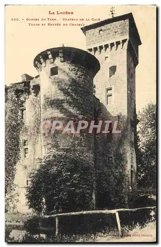 Ansichtskarte AK Chateau de la Caze Gorges du Tarn Tours et entree du chateau