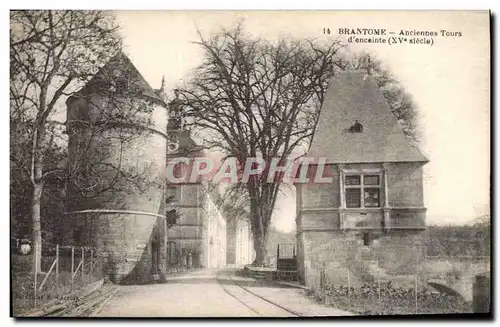 Cartes postales Chateau Brantome Anciennes tours d'enceinte