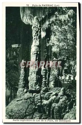 Ansichtskarte AK Grotte Grottes Partie superieure du Lac de la pluie les Obelisques Puits de Padirac