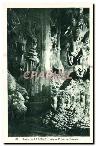 Cartes postales Grotte Grottes Puits de Padirac Colonne geante
