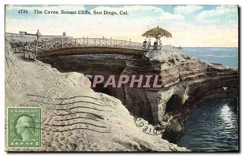 Cartes postales Grotte Grottes The caves Sunset Cliffs San Diego Cal