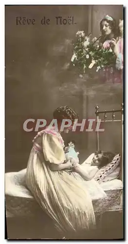 Cartes postales Fantaisie Enfant Poupee Ange Noel