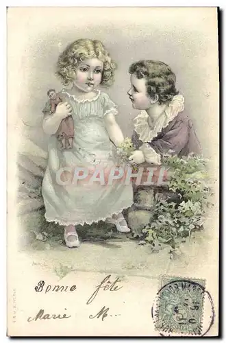 Cartes postales Fantaisie Enfant Poupee Enfants