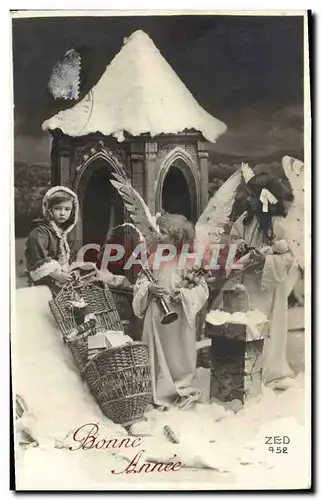 Cartes postales Fantaisie Enfant Poupee Ange Bonne annee