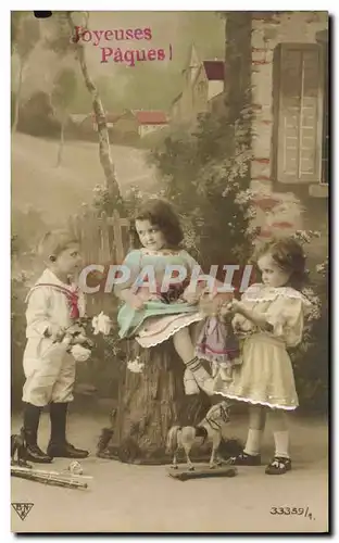 Cartes postales Fantaisie Enfant Poupee Enfants Paques