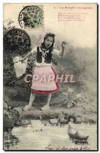 Cartes postales Fantaisie Enfant La Poupee voyageuse
