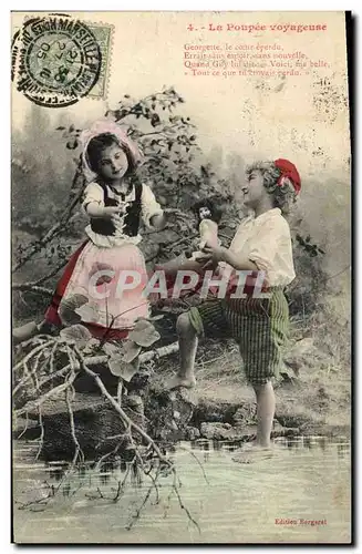 Cartes postales Fantaisie Enfant La Poupee voyageuse