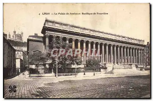 Cartes postales Palais de justice et basilique de Fourviere Lyon