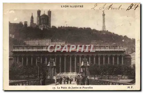 Cartes postales Palais de justice et Fourviere Lyon