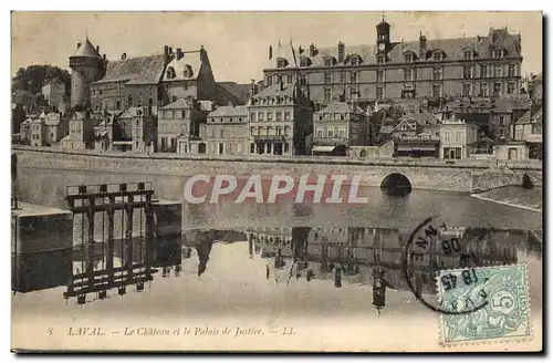 Cartes postales Laval Le chateau et le Palais de justice