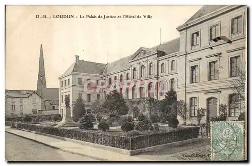 Cartes postales Palais de justice et l'Hotel de ville Loudun