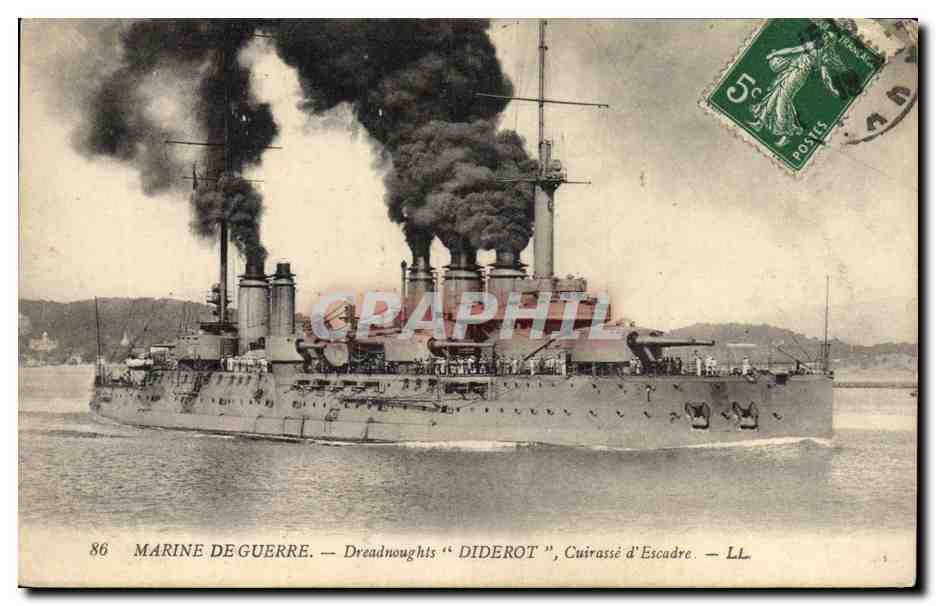 Ansichtskarte AK Bateau Guerre Marine De Guerre Dreadnoughts Diderot