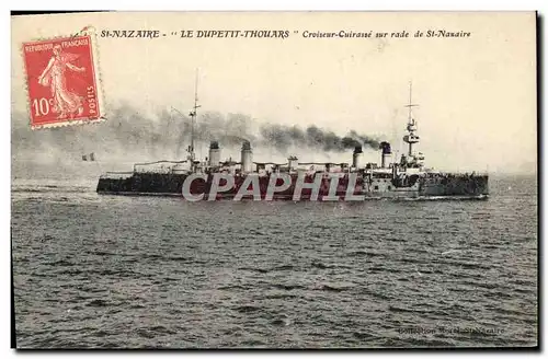Ansichtskarte AK Bateau de guerre St Nazaire Le Dupetit Thouars Croiseur Cuirasse sur rade de St Nazaire