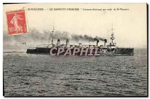 Cartes postales Bateau de guerre St Nazaire Le Dupetit Thouars Croiseur Cuirasse sur rade de St Nazaire