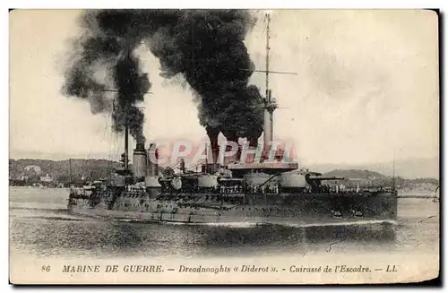 Cartes postales Bateau de guerre Dreadnoughts Diderot Cuirasse de l'escadre