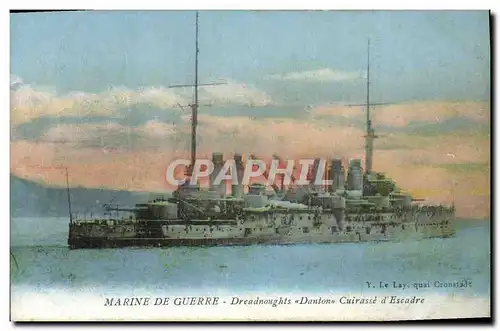 Ansichtskarte AK Bateau de guerre Dreadnoughts Danton Cuirasse d'escadre