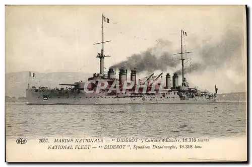 Cartes postales Bateau de guerre Diderot Cuirasse d'escadre