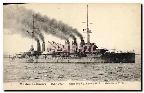 Ansichtskarte AK Bateau de guerre Danton Cuirasse d'escadre a turbines