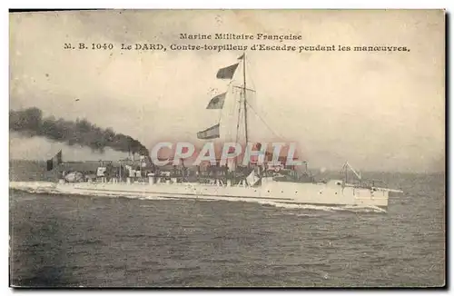 Cartes postales Bateau de guerre le Dard Contre torpilleur d'escadre pendant les manoeuvres