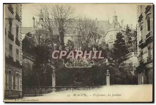 Cartes postales Prefecture les jardins Macon