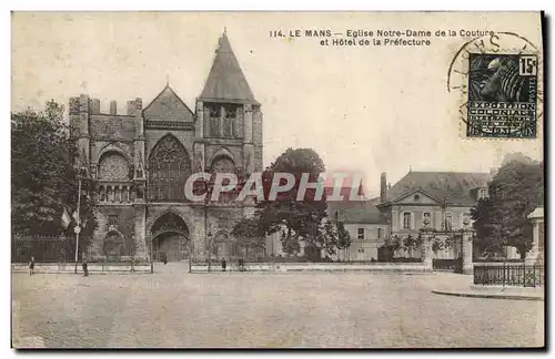 Cartes postales Le Mans Eglise Notre Dame de la Couture et l'Hotel de la Prefecture