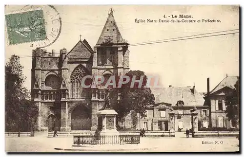 Cartes postales Le Mans Eglise Notre Dame de la Couture et Prefecture