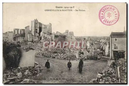 Cartes postales Militaria Gerbeviller la Martyre Ses ruines