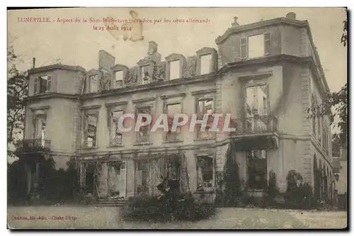 Ansichtskarte AK Militaria Luneville Aspect de la sous prefecture incendiee par les obus allemands