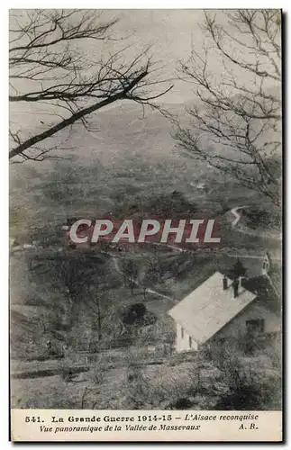 Cartes postales Militaria L'Alsace reconquise Vue panoramique de la Vallee de Massevaux