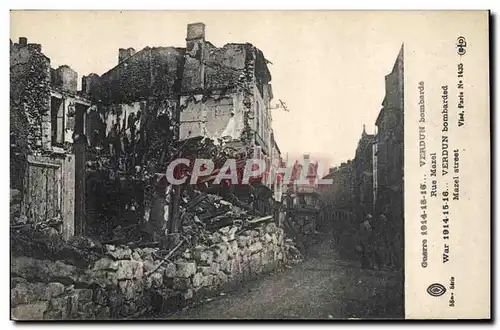Cartes postales Militaria Verdun bombarde Rue Mazel