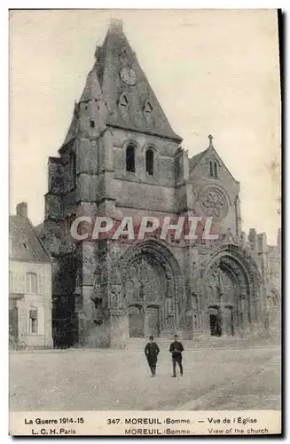 Cartes postales Militaria Moreuil Vue de l'eglise