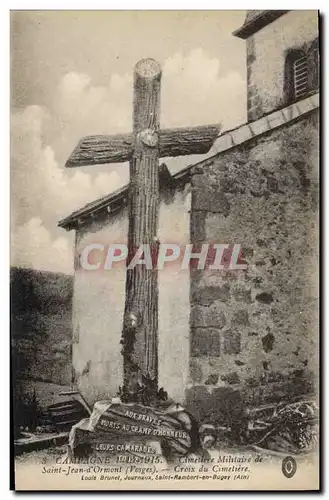 Ansichtskarte AK Militaria Cimetiere militaire de Saint Jean d'Ormont Croix du cimetiere