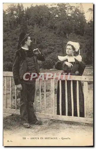 Cartes postales Folklore Amour en Bretagne Querelle