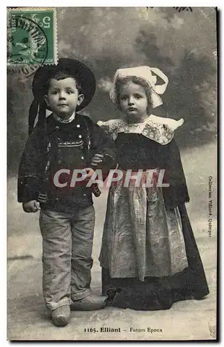 Cartes postales Folklore Elliant Futurs epoux