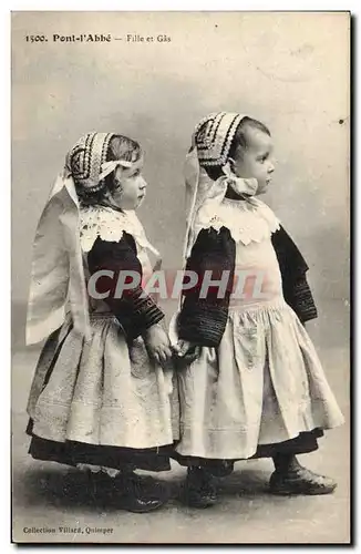 Cartes postales Folklore Pont L'Abbe Fille et Gas