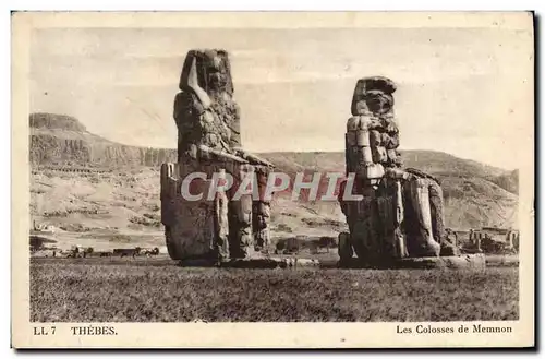 Cartes postales Egypt Egypte Thebes Les colonnes de Memnon