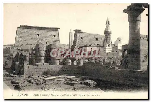 Ansichtskarte AK Egypt Egypte Luxor View showing Mosque built in Temple of Luxor