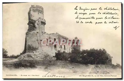 Cartes postales Chateau Tournoel Ruines