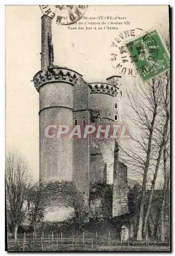 Ansichtskarte AK Mehun sur Yevre Les tours du Chateau de Charles VII Vue des bords de l'Yevre