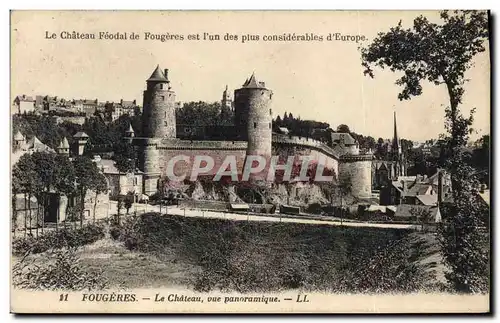 Cartes postales Chateau Vue panoramique Fougeres