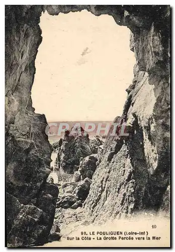 Ansichtskarte AK Grotte percee vers la mer Le Pouliguen Grottes
