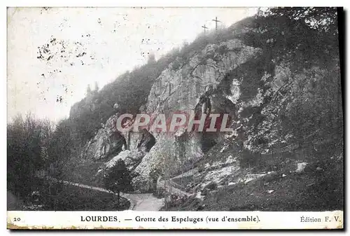 Ansichtskarte AK Grotte des Espeluges Vue d'ensemble Lourdes Grottes